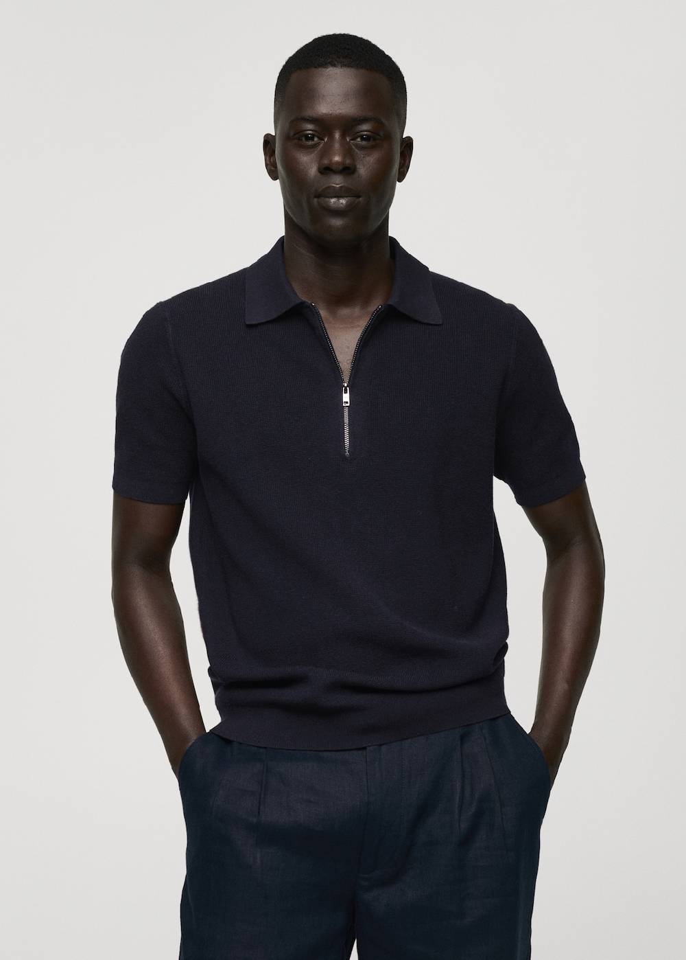 Mango Strick-Poloshirt mit Reißverschluss Günstiger Verkauf
