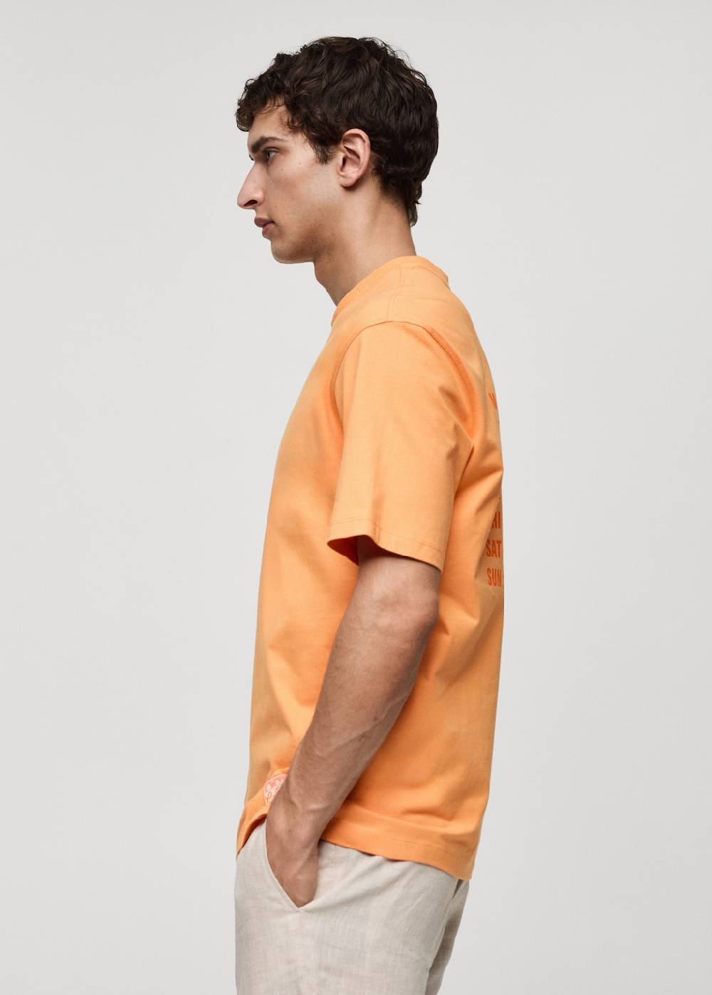 Mango Gemustertes T-Shirt aus 100 % Baumwolle Blitzverkäufe