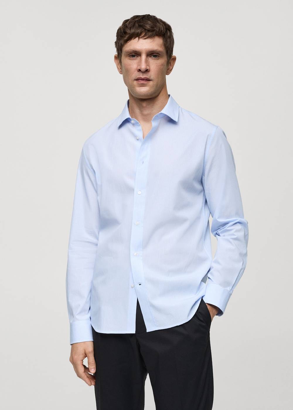 Mango Gestreiftes Regular-Fit.Hemd aus 100 % Baumwolle Rabatt
