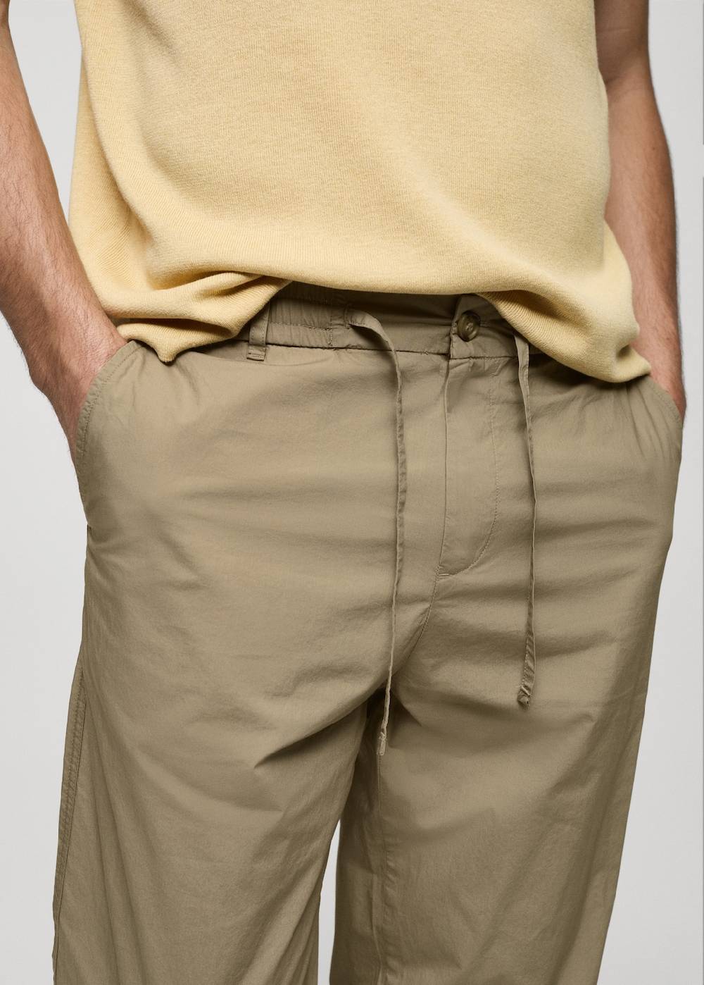 Mango Baumwollhose mit Kordel Online Shopping