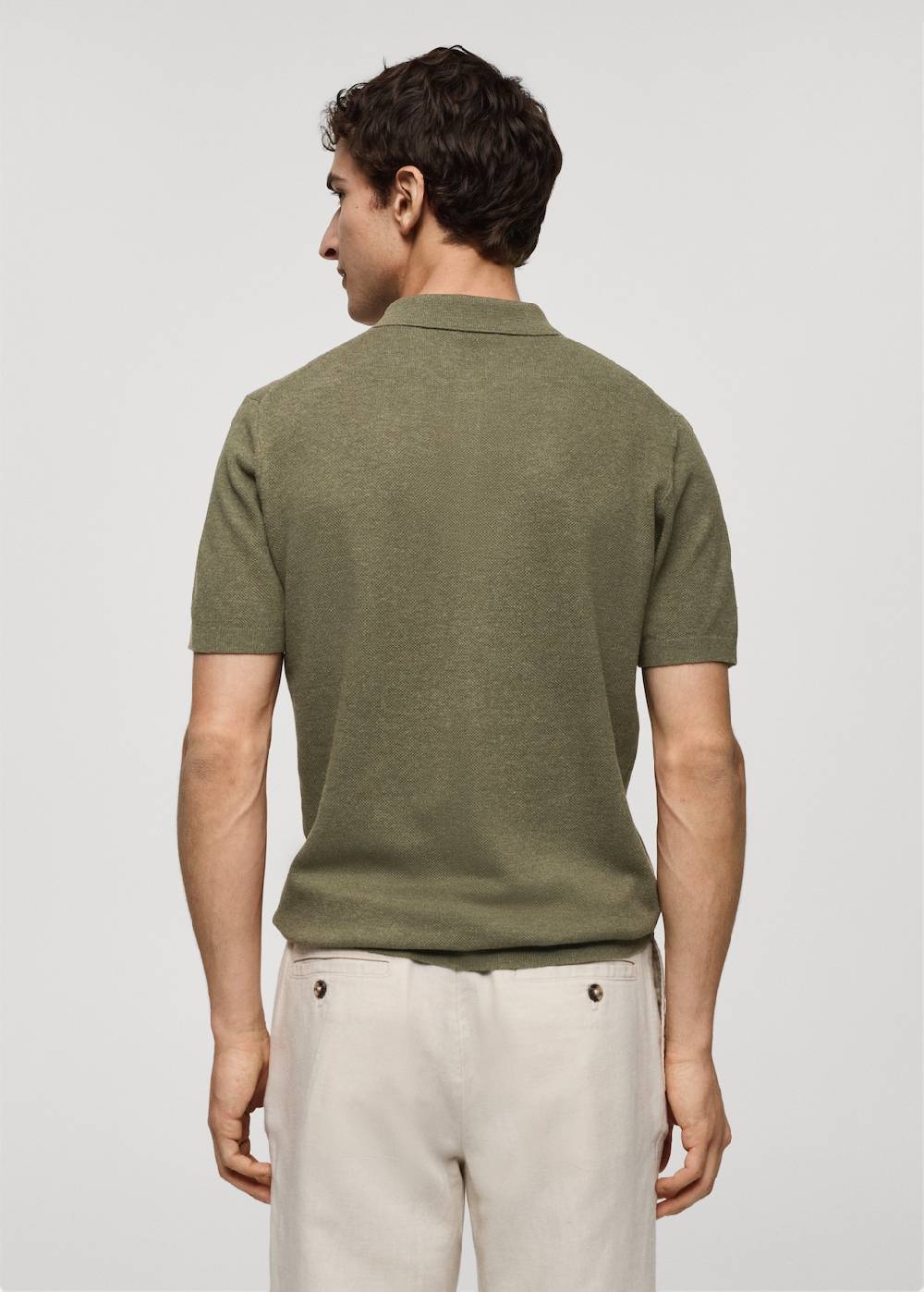 Mango Kurzärmliges Strick-Poloshirt Vatertagsangebot