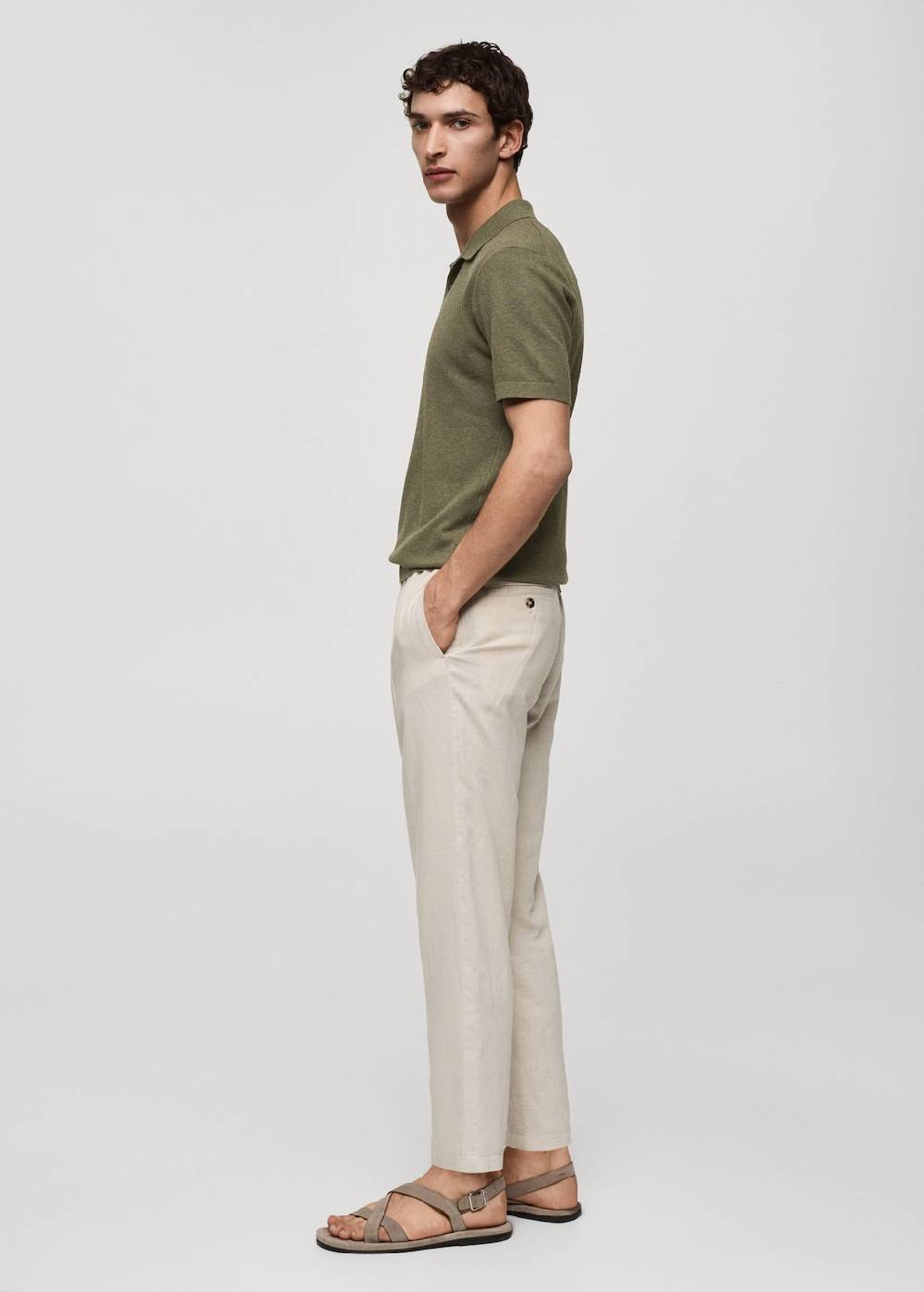 Mango Kurzärmliges Strick-Poloshirt Vatertagsangebot