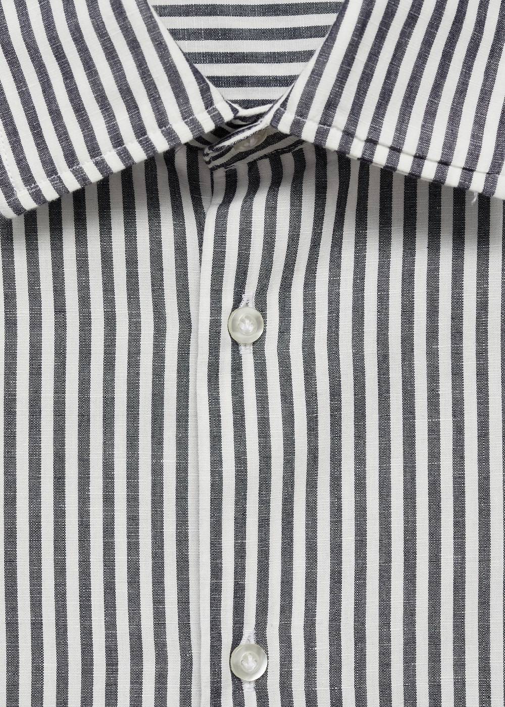 Mango Gestreiftes Regular-Fit-Hemd aus Leinen mit Baumwolle Jubiläumsangebot