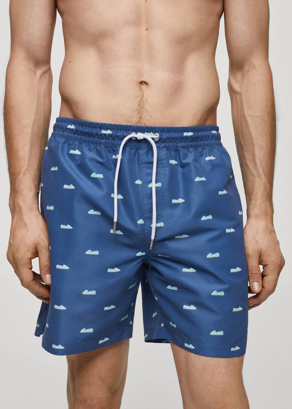 Mango Badeshorts mit Kordelzug und Espadrilles-Motiv Heißer Verkauf