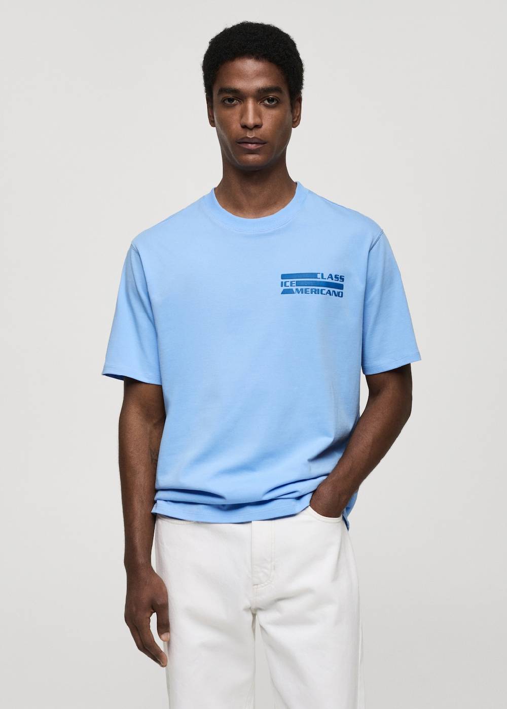 Mango Gemustertes T-Shirt aus 100 % Baumwolle Kauf eins, bekomm eins gratis