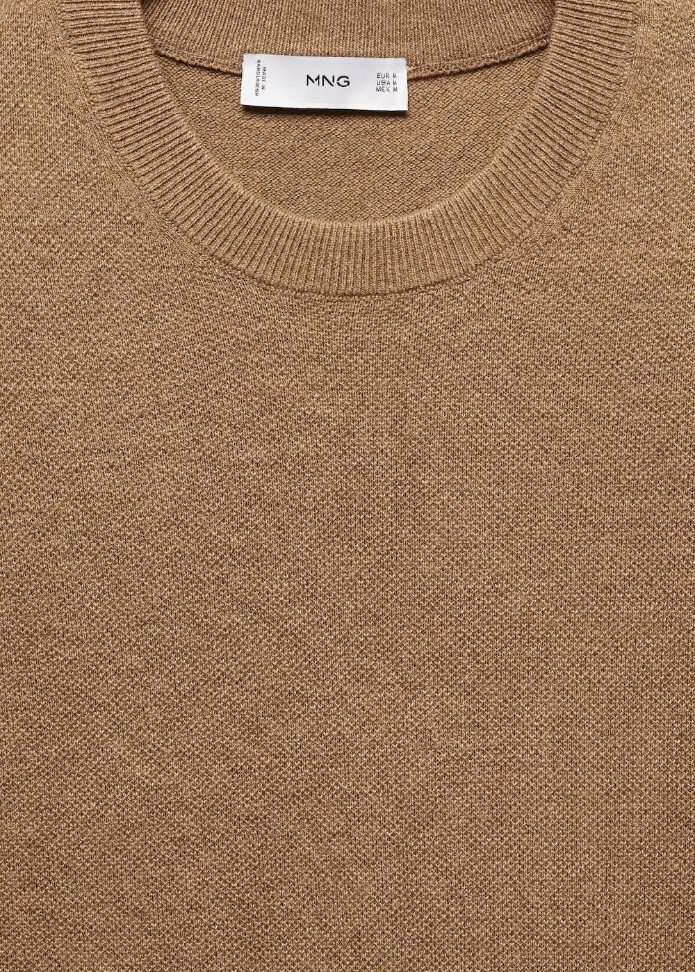 Mango Strukturiertes Strick-T-Shirt aus Baumwolle Sonderangebote