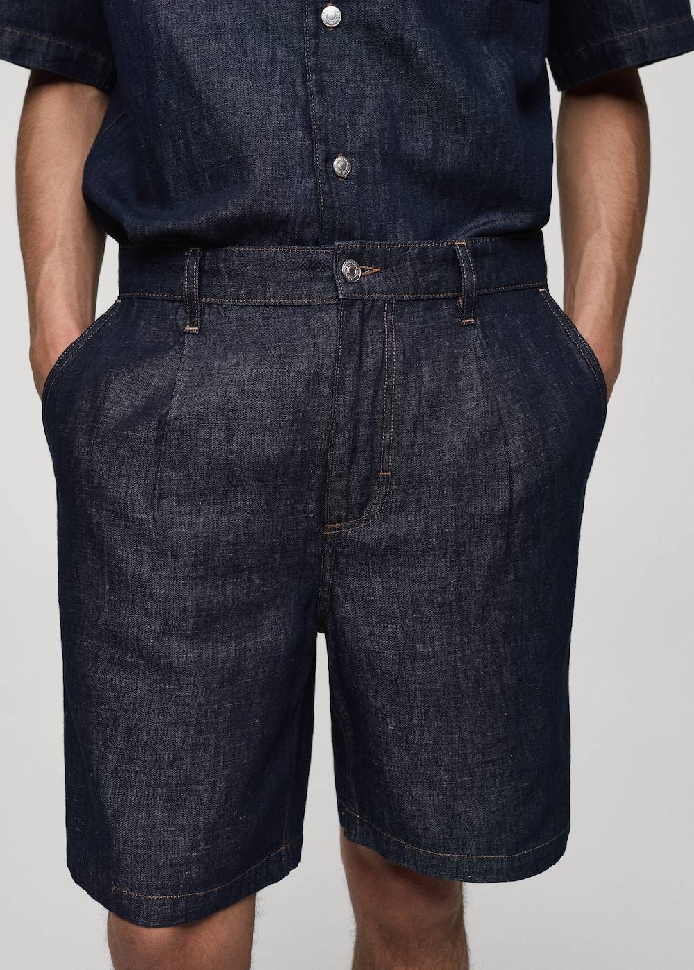 Mango Bermudashorts aus 100 % Baumwolle mit Denim-Effekt Riesige Ersparnisse