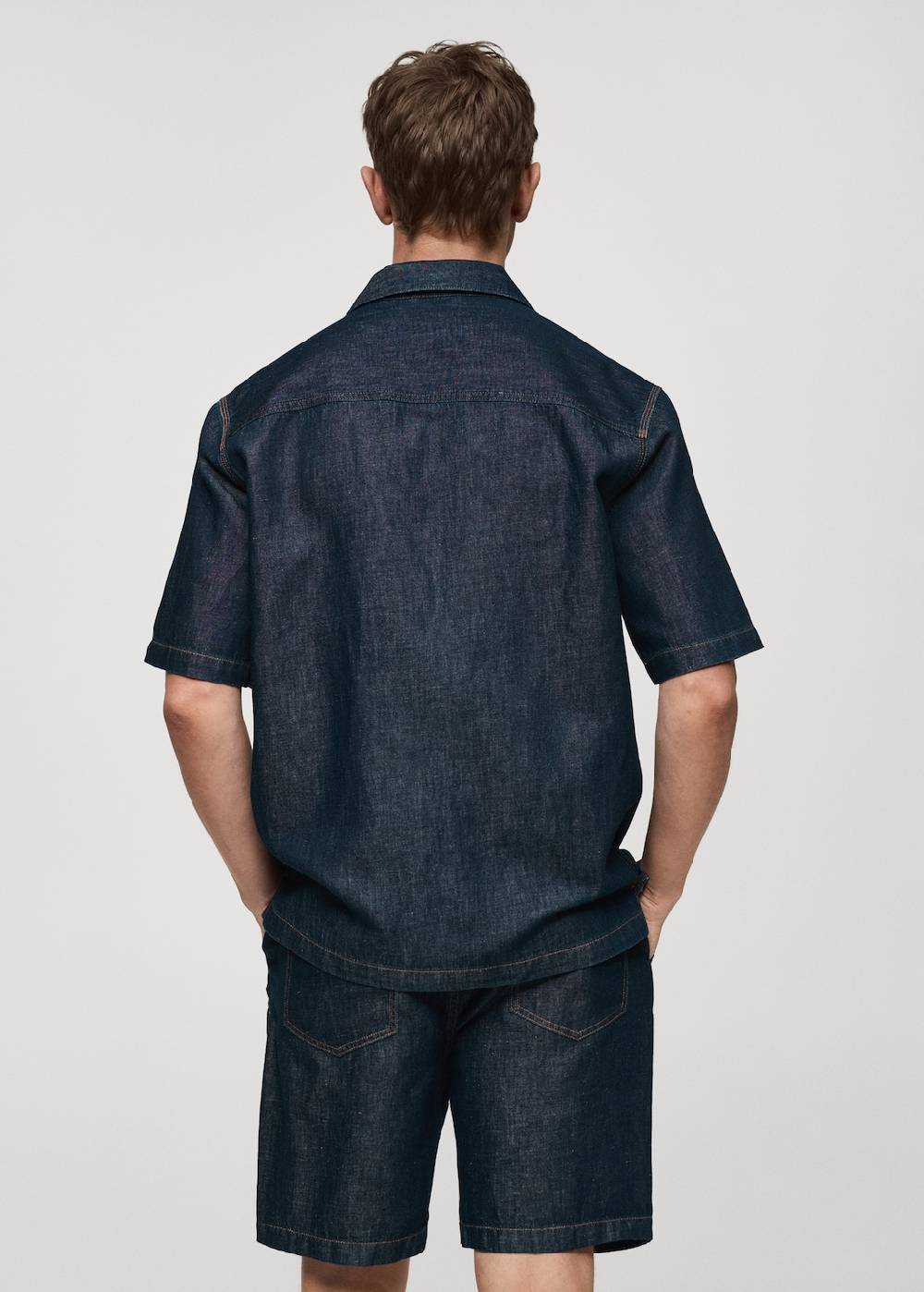 Mango Jeanshemd aus Baumwolle mit Leinen VIP-Rabatte