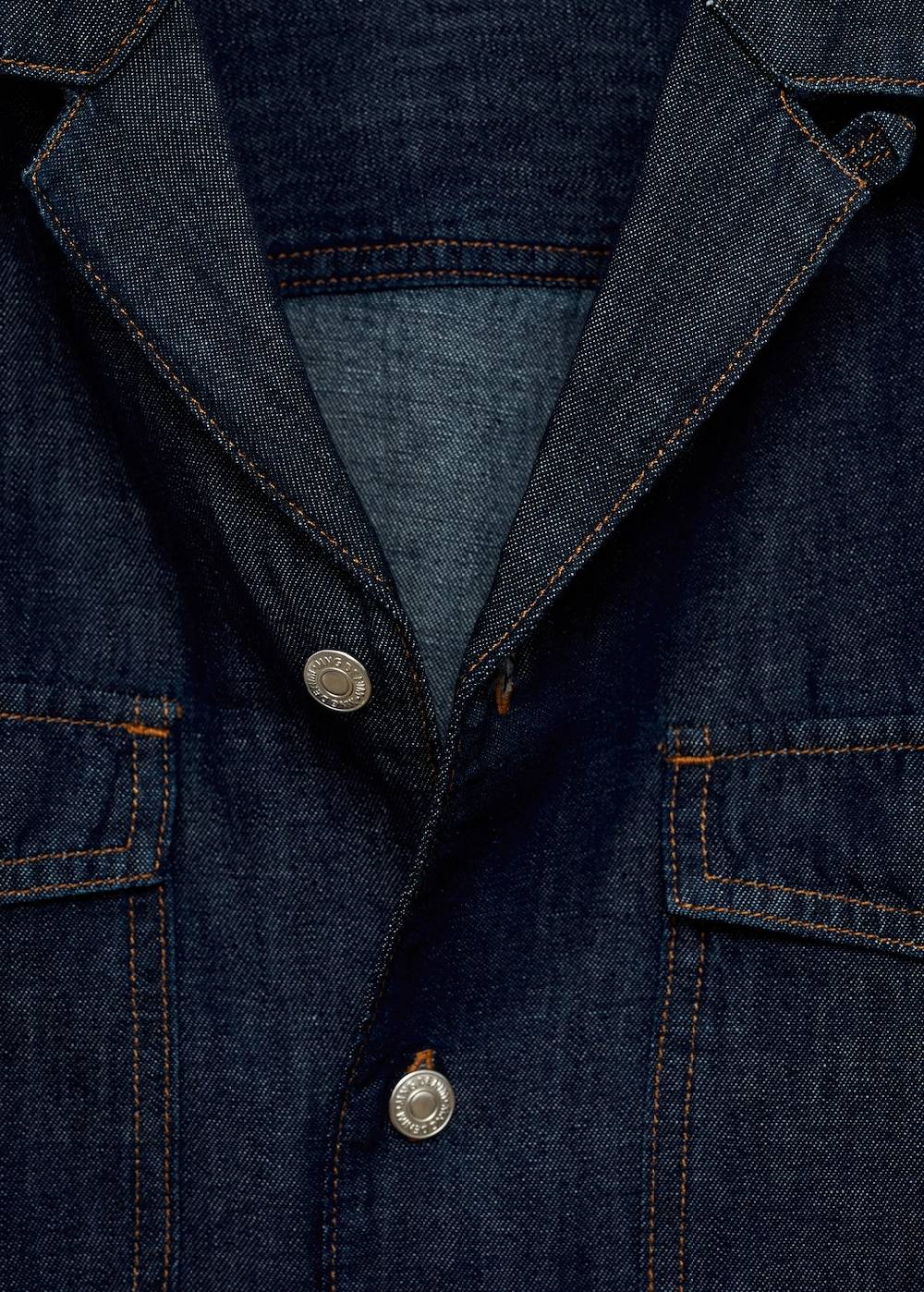 Mango Jeanshemd aus Baumwolle mit Leinen VIP-Rabatte