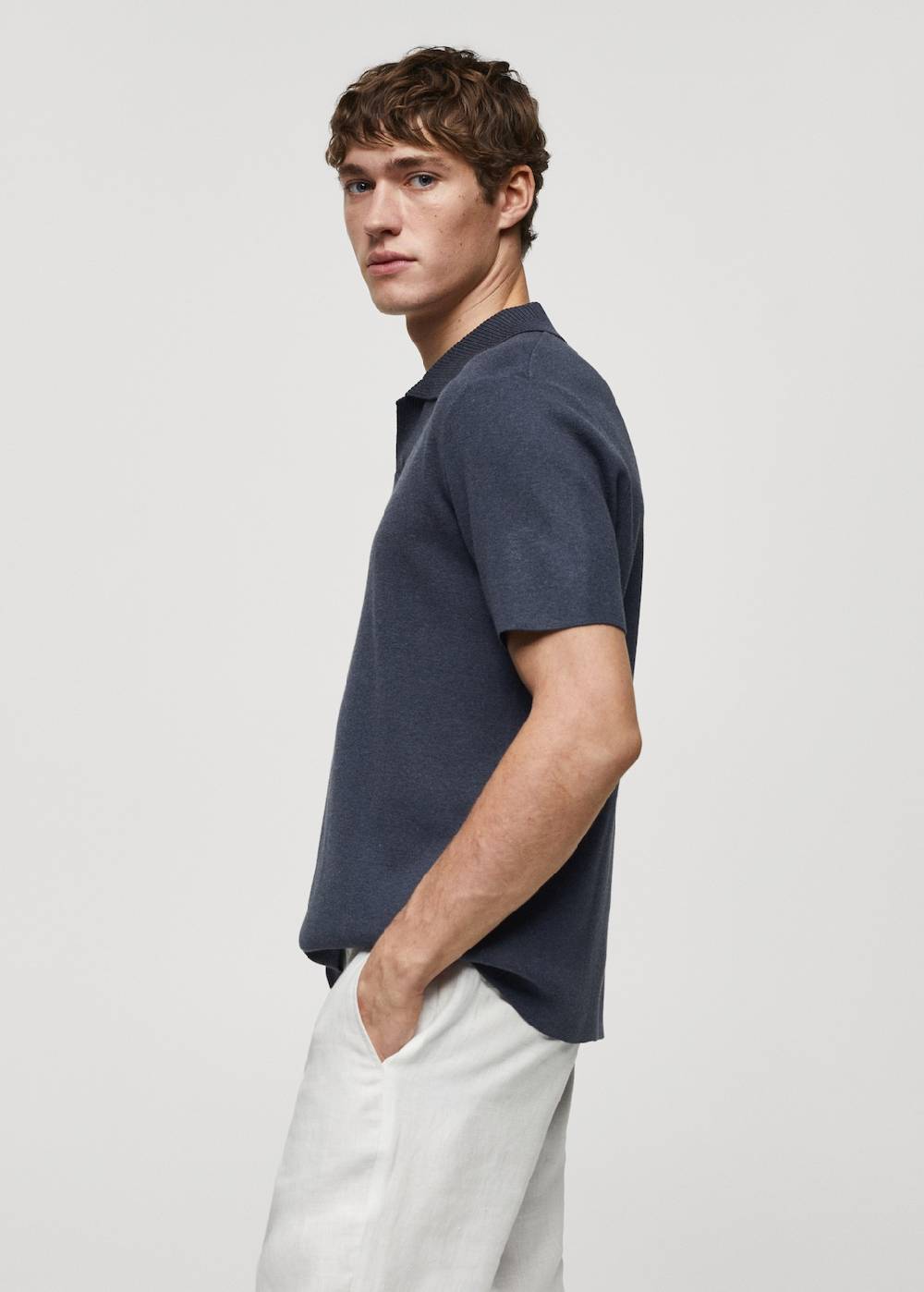 Mango Feinstrick-Poloshirt aus Baumwolle Begrenzte Freigabe