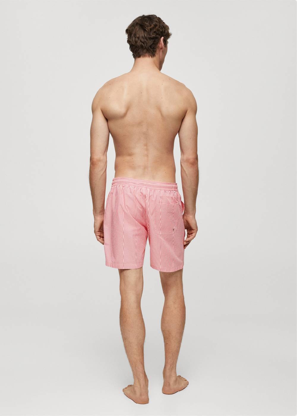 Mango Gestreifte Seersucker-Badeshorts mit Kordelzug Letzte 3 Tage