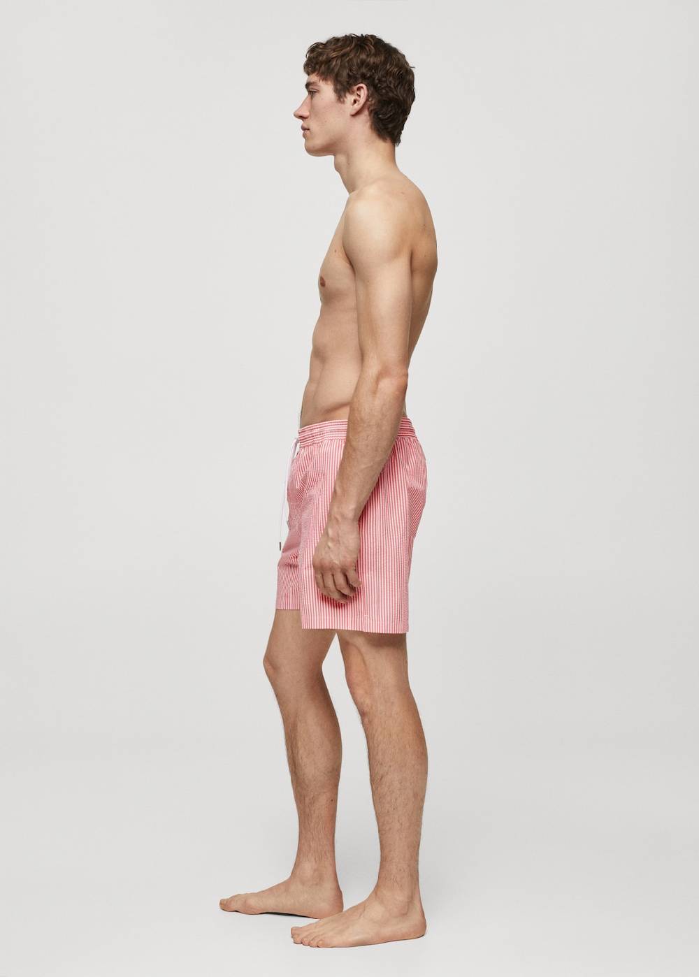 Mango Gestreifte Seersucker-Badeshorts mit Kordelzug Letzte 3 Tage