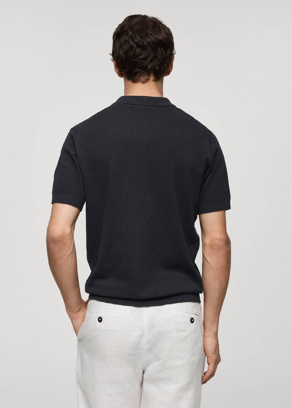 Mango Kurzärmliges Strick-Poloshirt Neueste Stile
