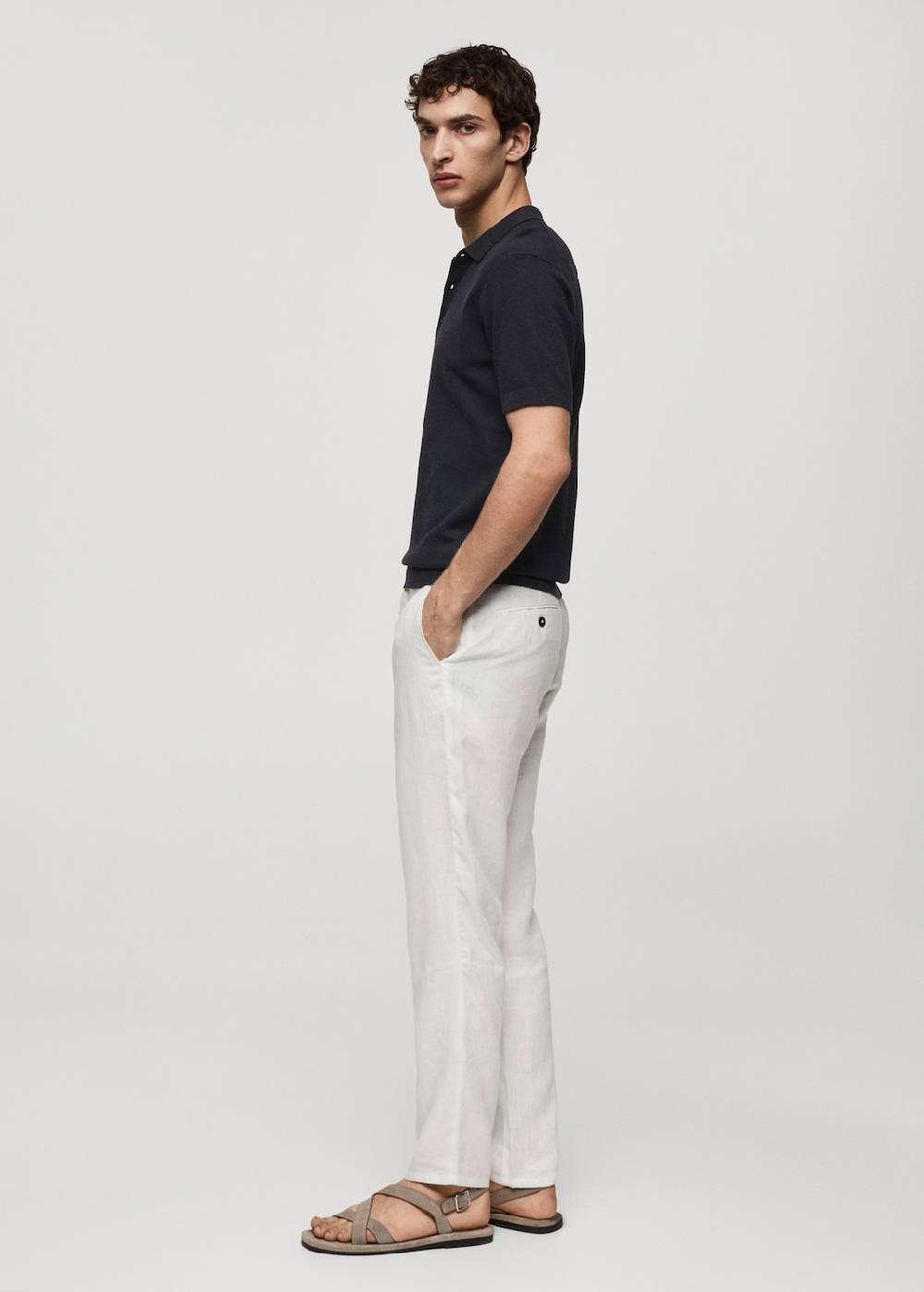 Mango Kurzärmliges Strick-Poloshirt Neueste Stile