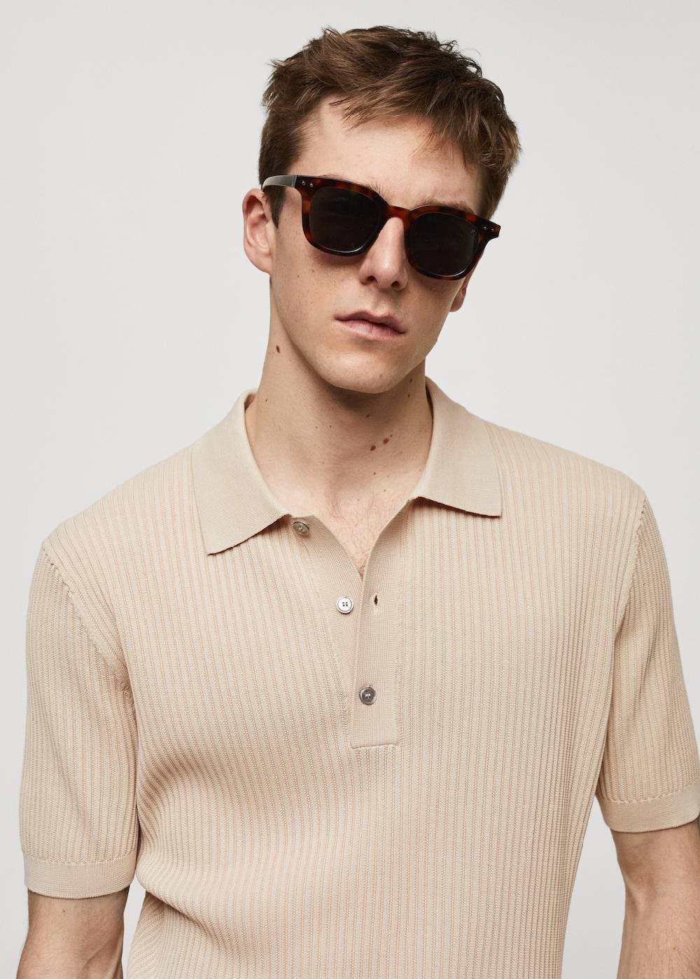 Mango Strick-Poloshirt aus Baumwolle Letzter Tag