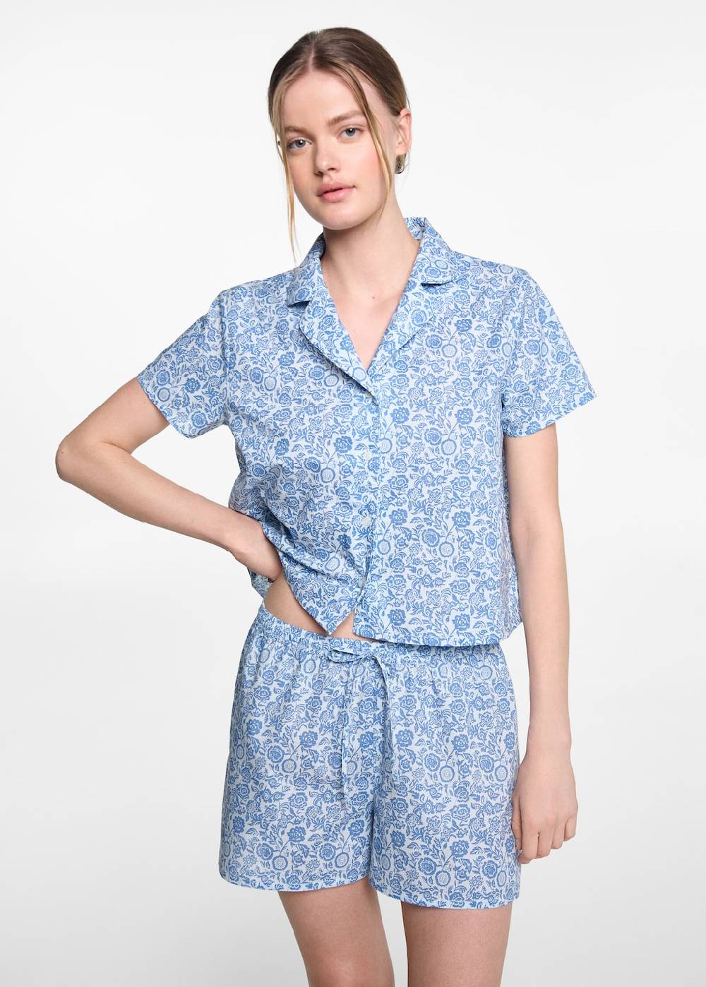 Mango Kurzer Print-Pyjama Riesige Rabatte