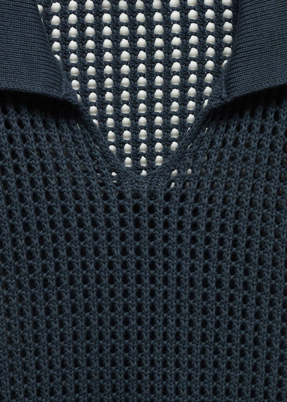 Mango Lochstrickpullover mit Polo-Kragen Verkauf