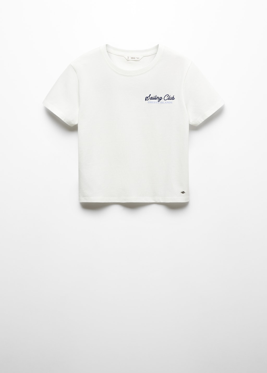 Mango T-Shirt mit gestickter Aufschrift Flash Sale