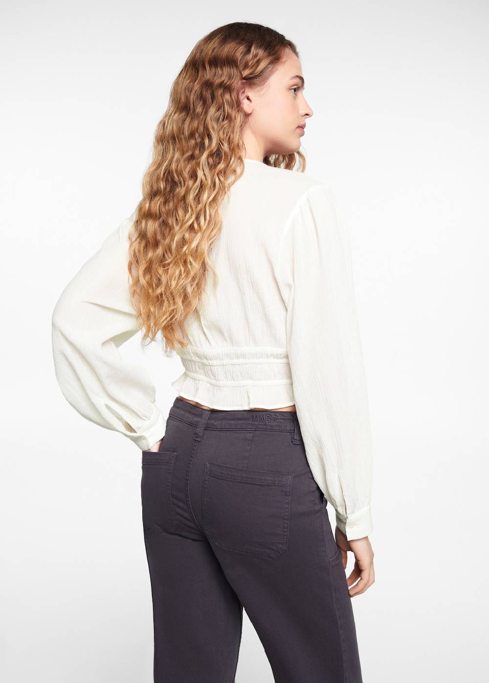 Mango Geknöpfte Baumwollbluse Weihnachtsangebot