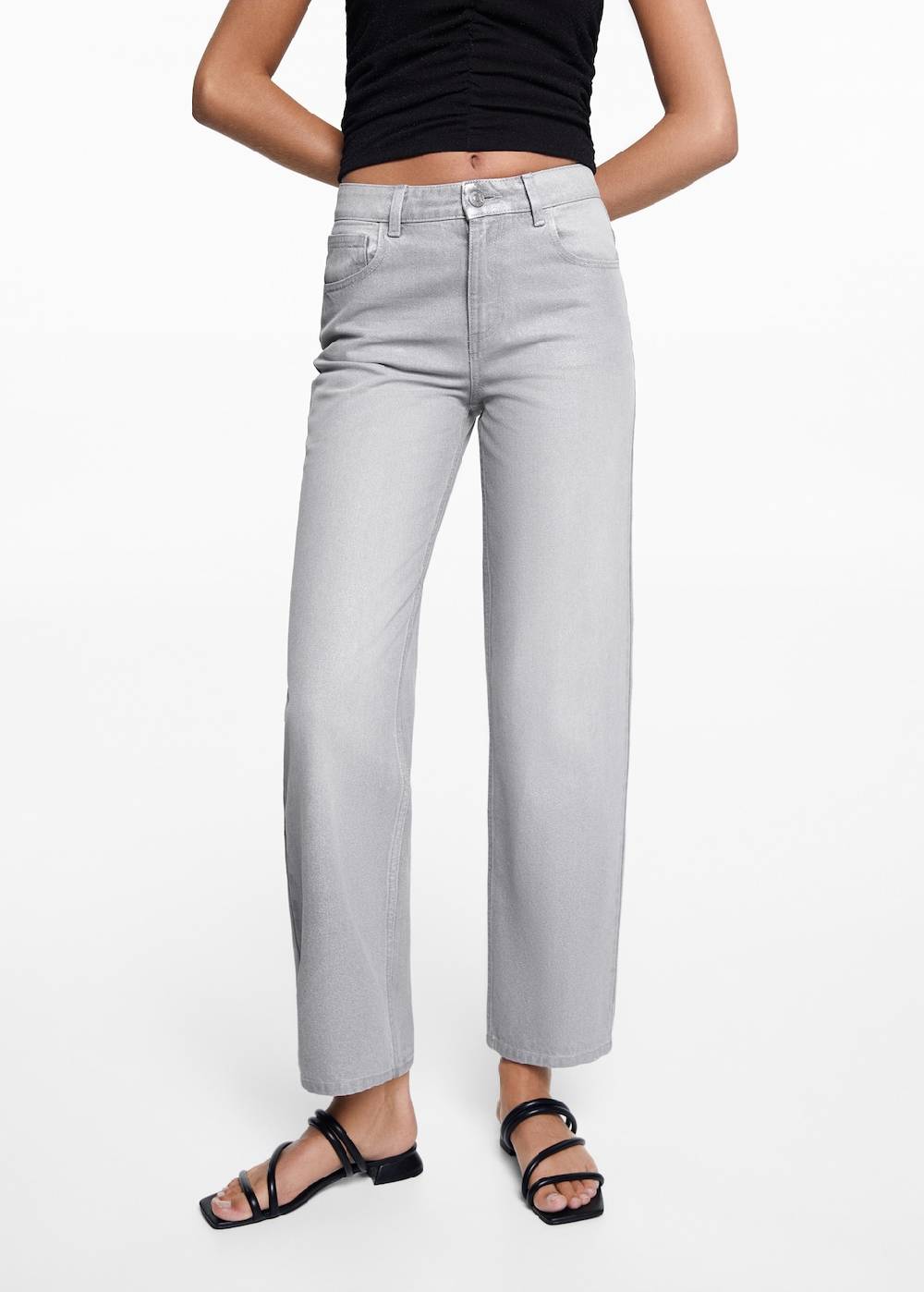 Mango Regular Fit-Jeans in Metall-Optik Muttertagsangebot