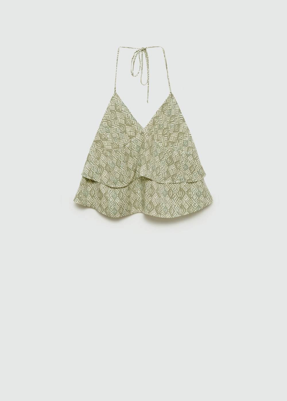 Mango Gemustertes Volant-Top Online Outlet