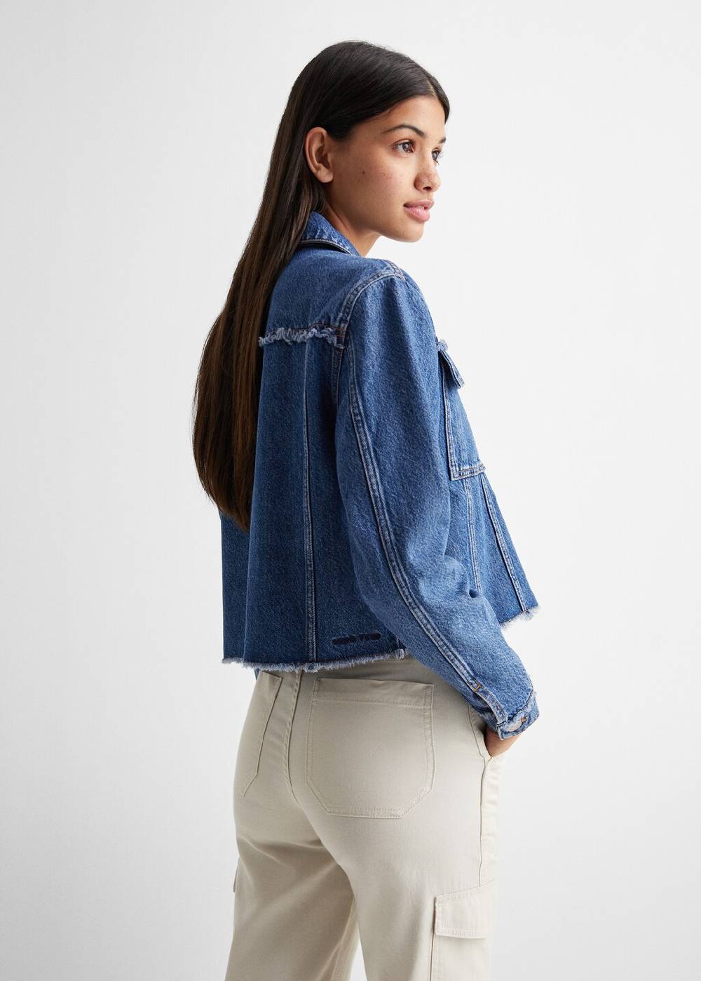 Mango Jeansjacke mit Taschen VIP-Rabatte