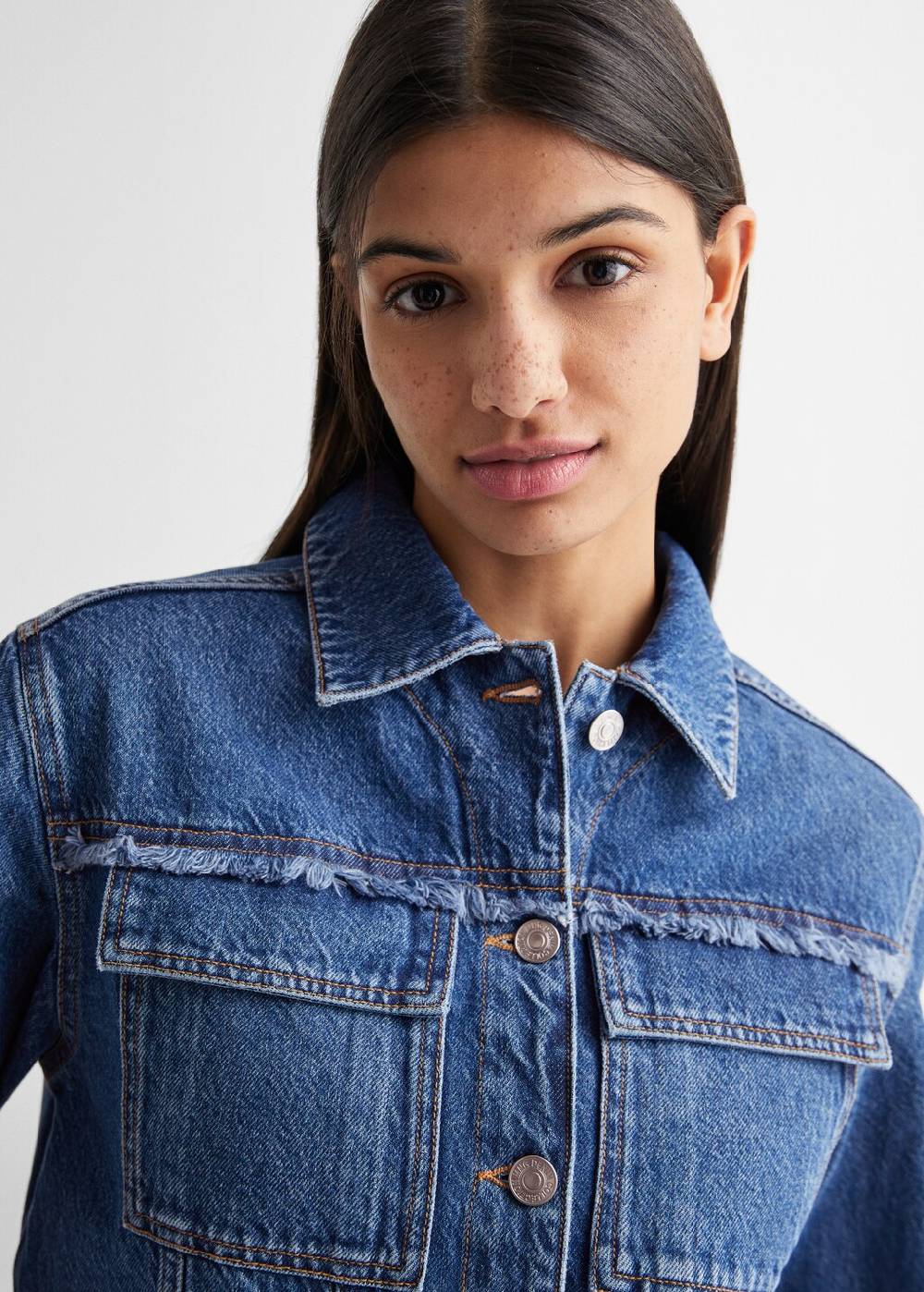 Mango Jeansjacke mit Taschen VIP-Rabatte