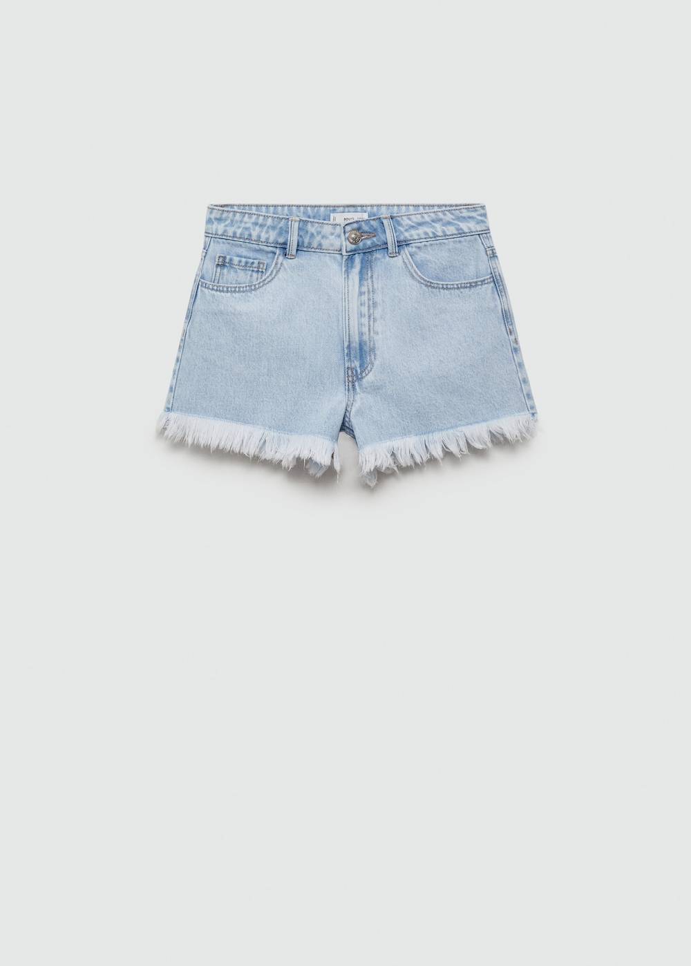 Mango Jeansshorts mit ausgefranstem Saum Tiefpreis