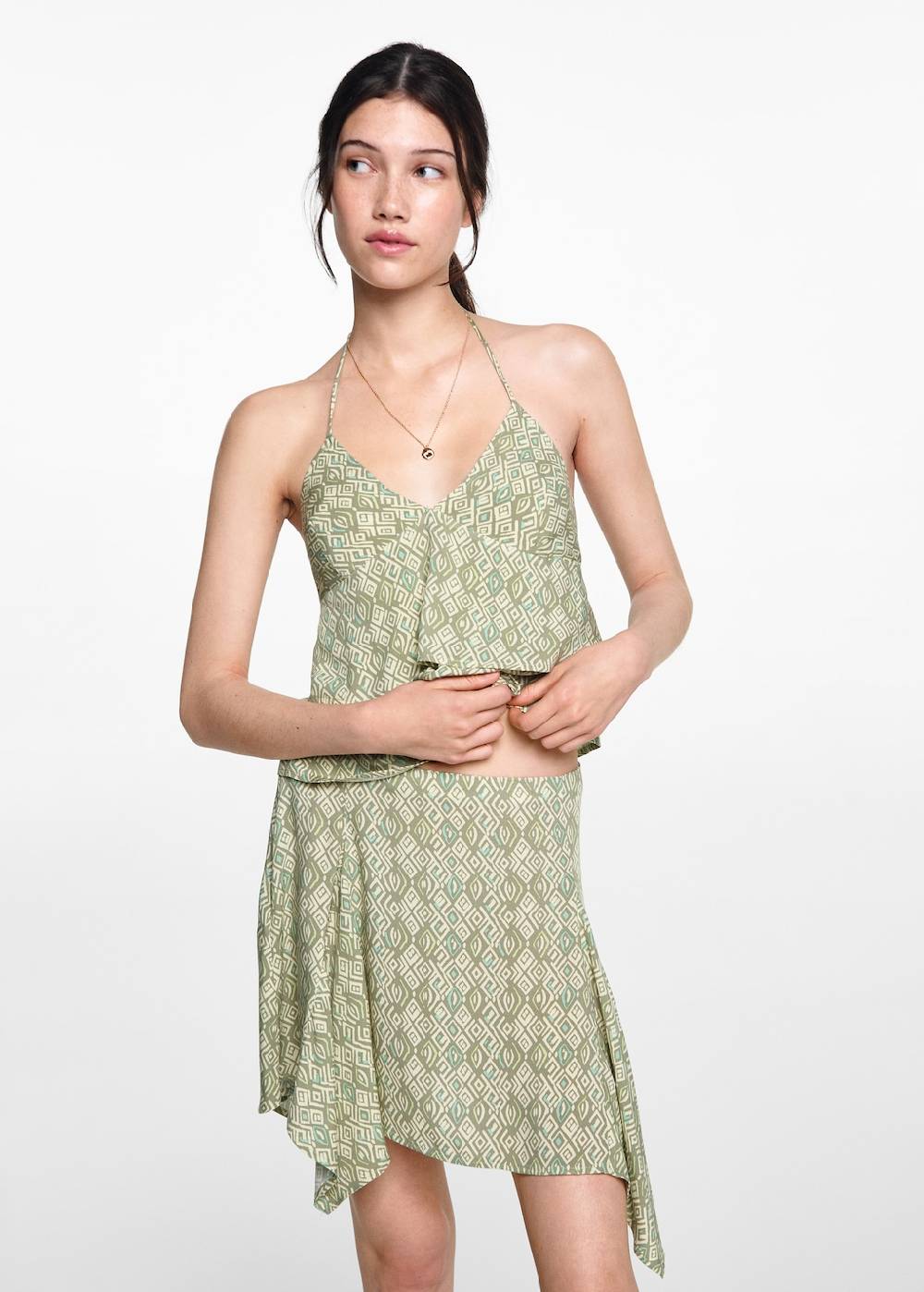 Mango Asymmetrisches Printkleid Letzte 3 Tage