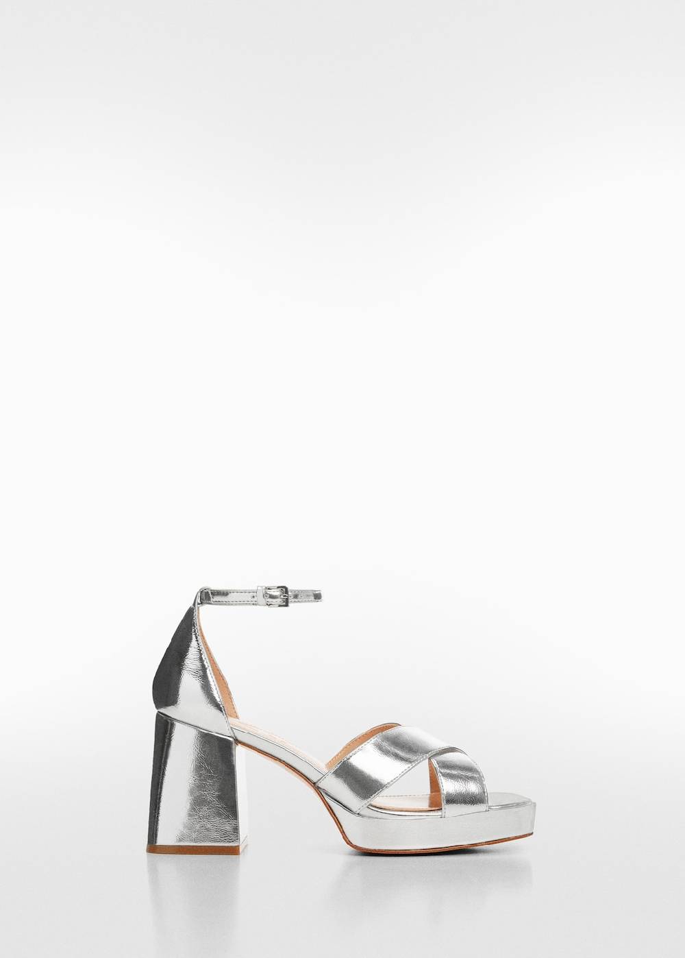 Mango Metallic-Sandale mit Absatz Sonderangebot der Fabrik