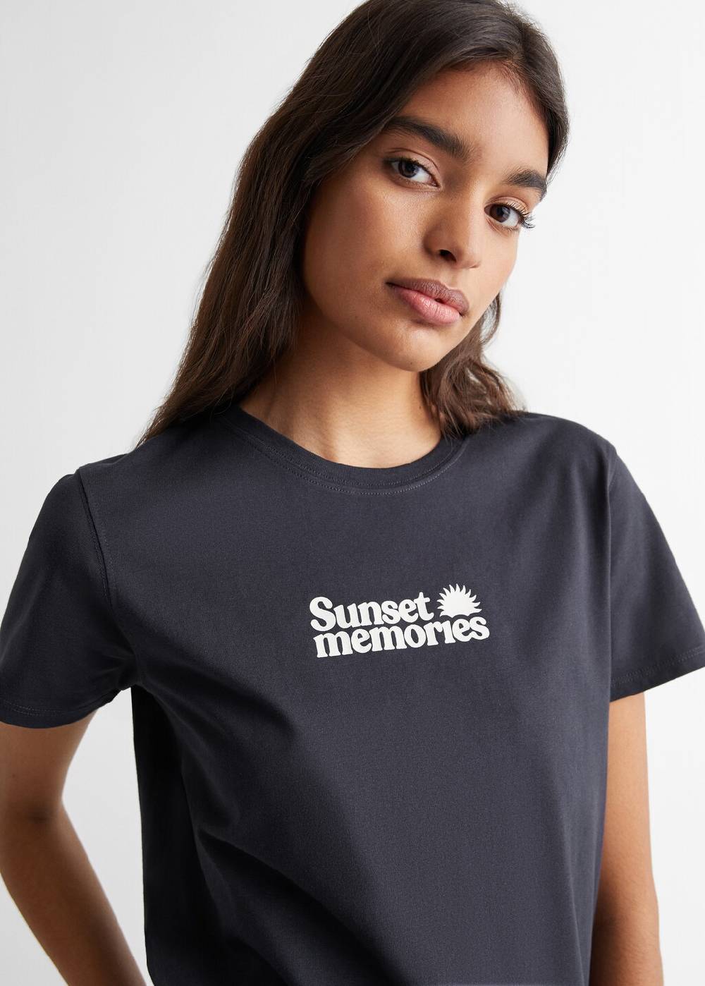 Mango T-Shirt mit Textaufdruck Vierteljährliche Förderung