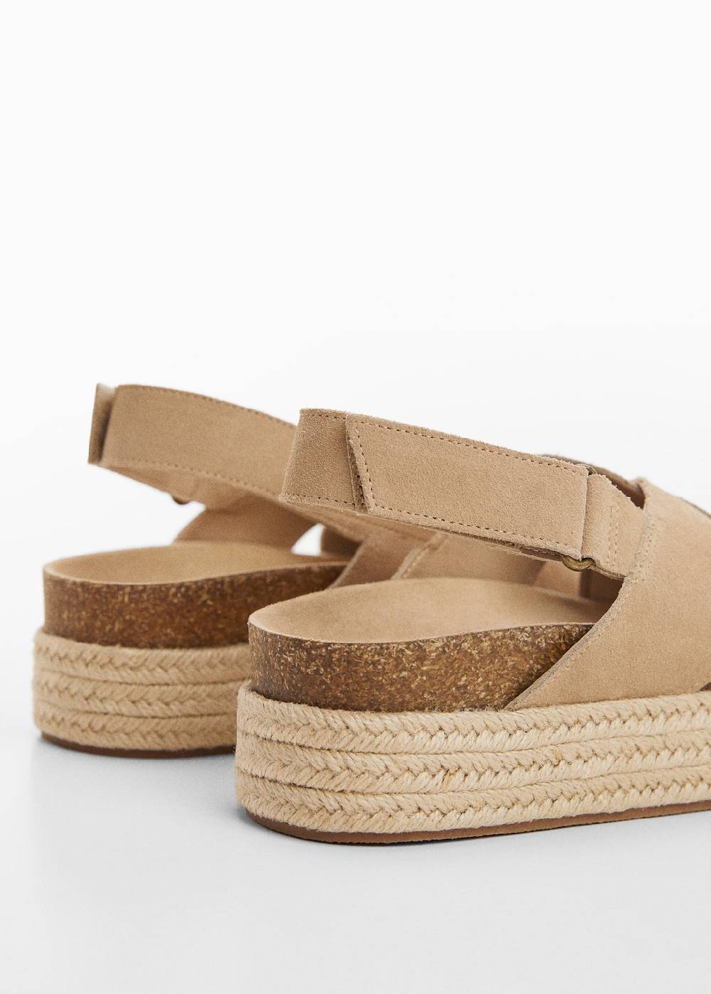 Mango Ledersandaletten mit Esparto-Sohle Discount Store für neue Produkte