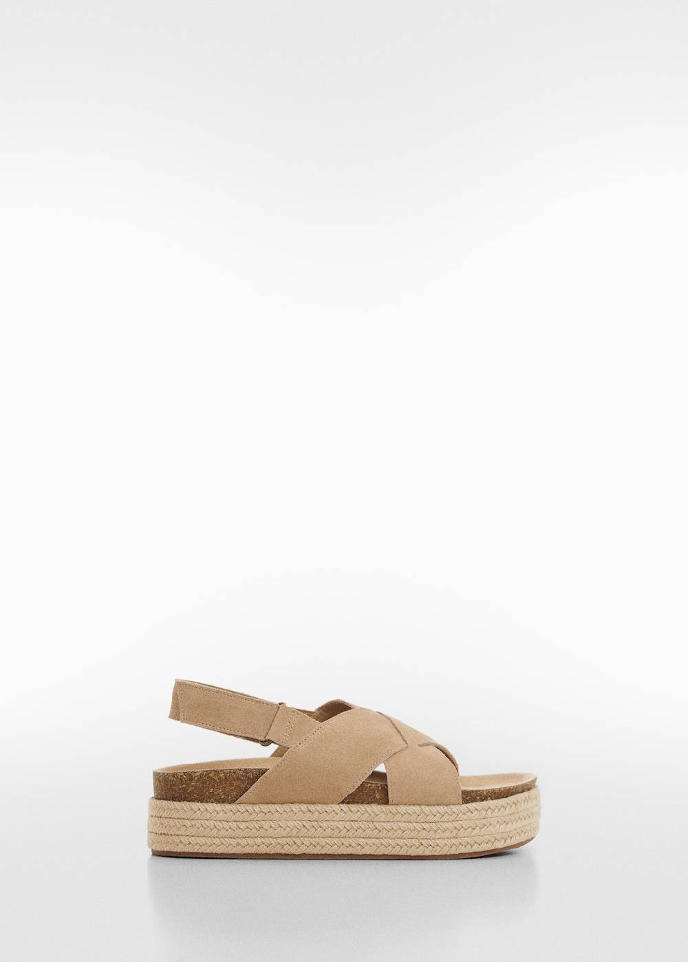 Mango Ledersandaletten mit Esparto-Sohle Discount Store für neue Produkte