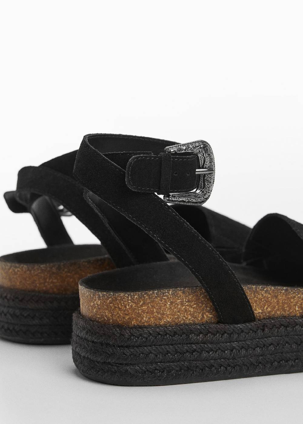 Mango Leder-Plateausandale 50% Rabatt mit kostenlosem Versand
