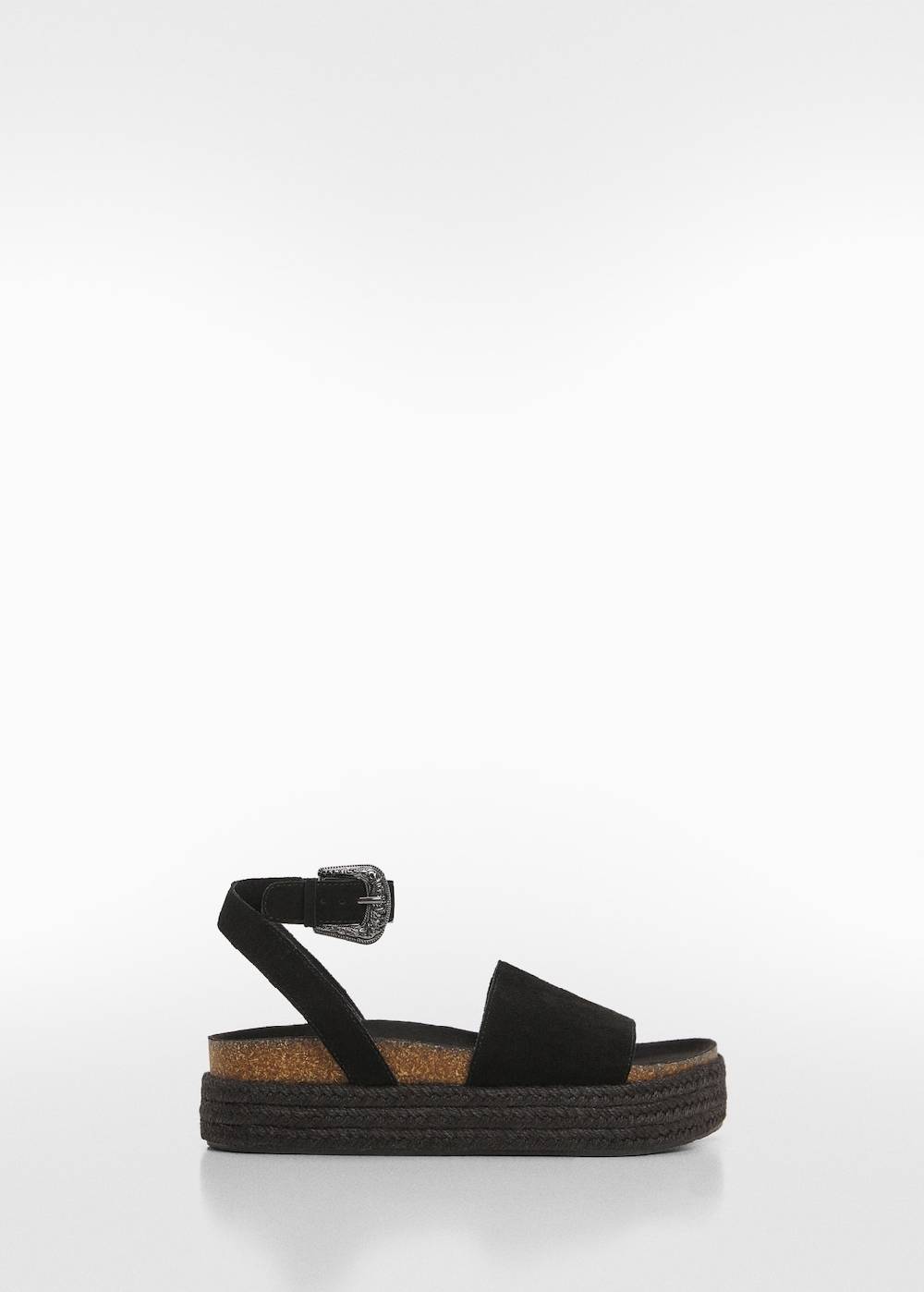 Mango Leder-Plateausandale 50% Rabatt mit kostenlosem Versand