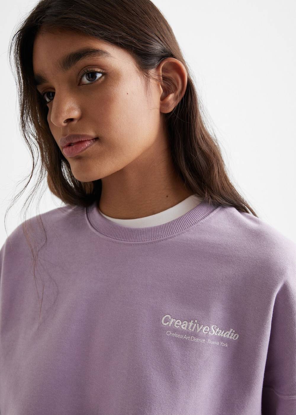 Mango Baumwoll-Sweatshirt mit Aufschrift Black Friday Preise