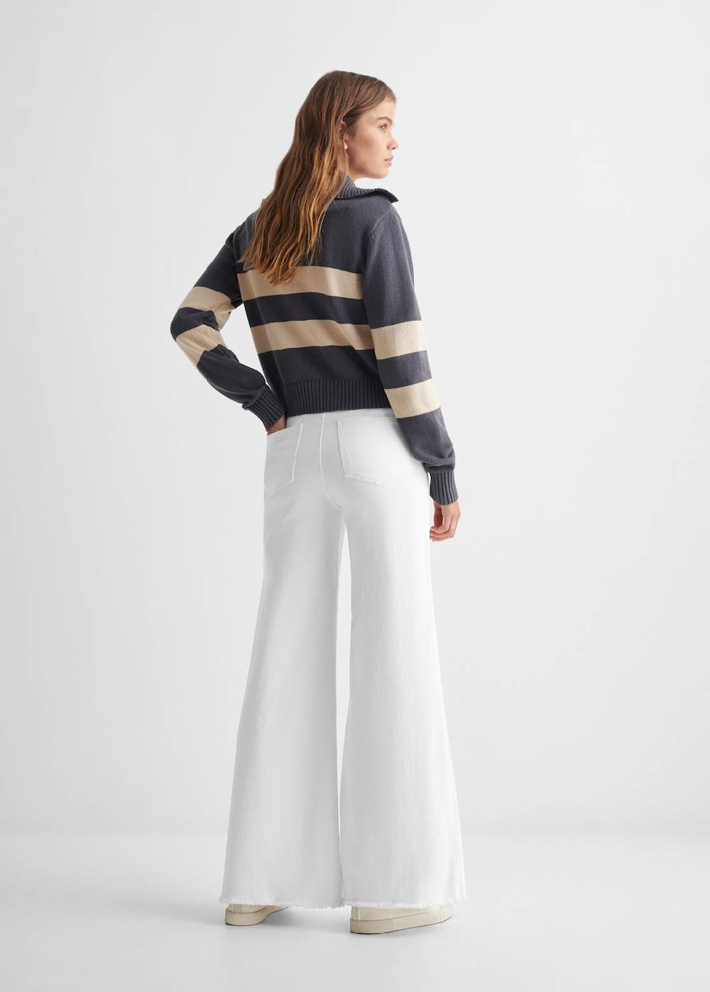 Mango Wideleg-Jeans mit mittlerer Bundhöhe Im Verkauf