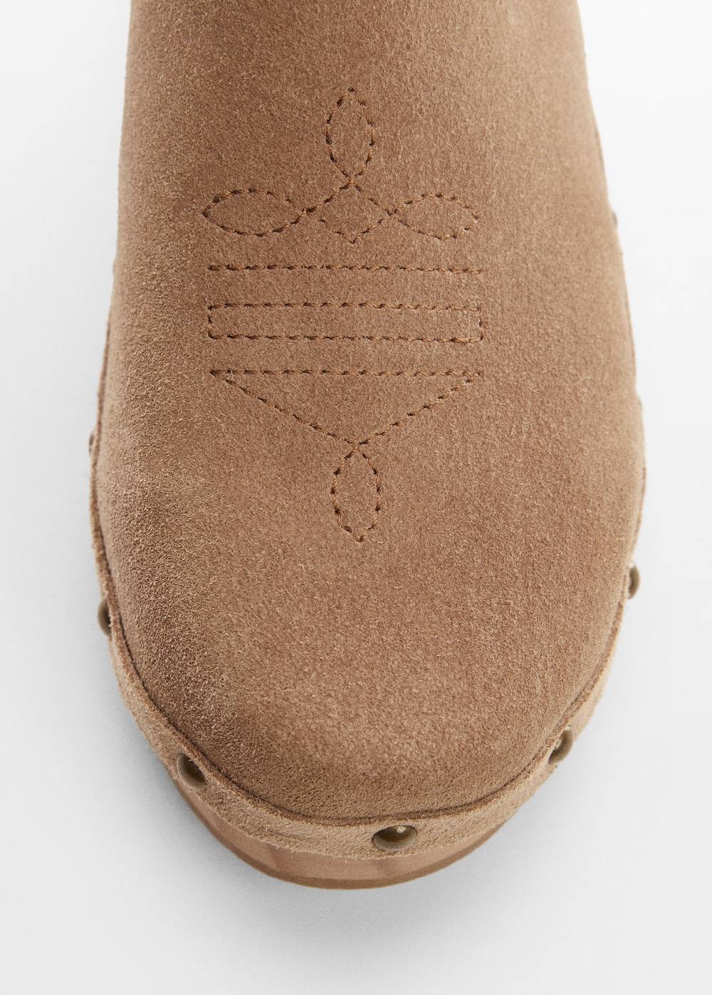 Mango Leder-Clogs mit Nieten zollfrei