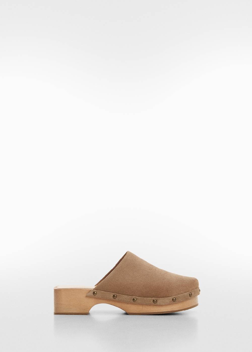 Mango Leder-Clogs mit Nieten zollfrei