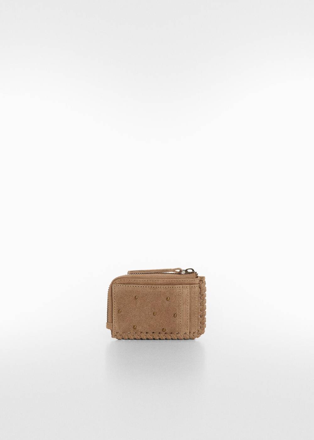 Mango Nietenverzierte Leder-Geldbörse Outlet