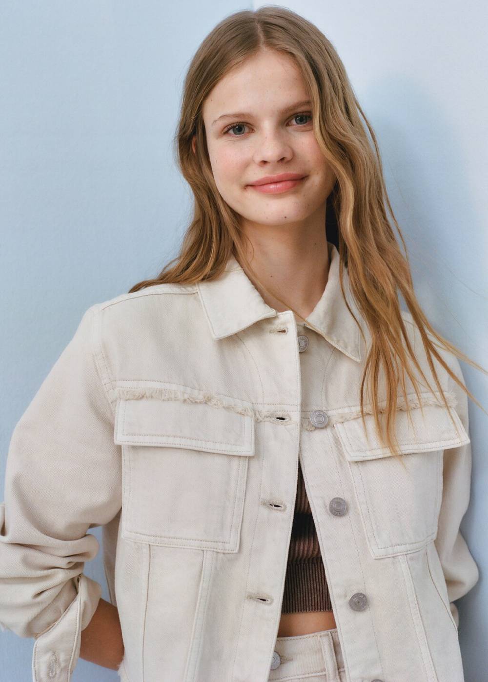 Mango Jeansjacke mit Taschen Auslauf