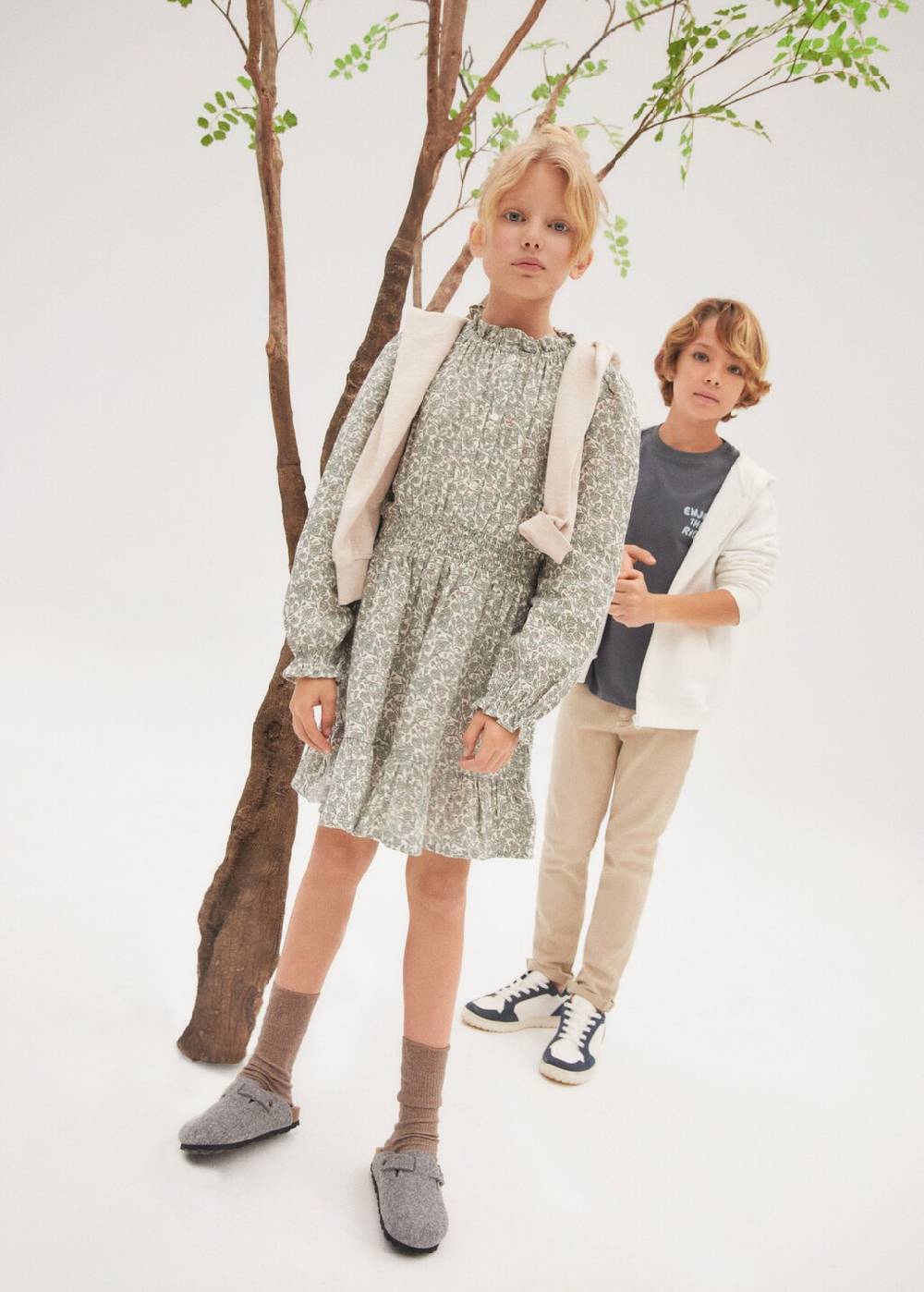 Mango Bedrucktes Rüschenkleid Begrenztes Angebot