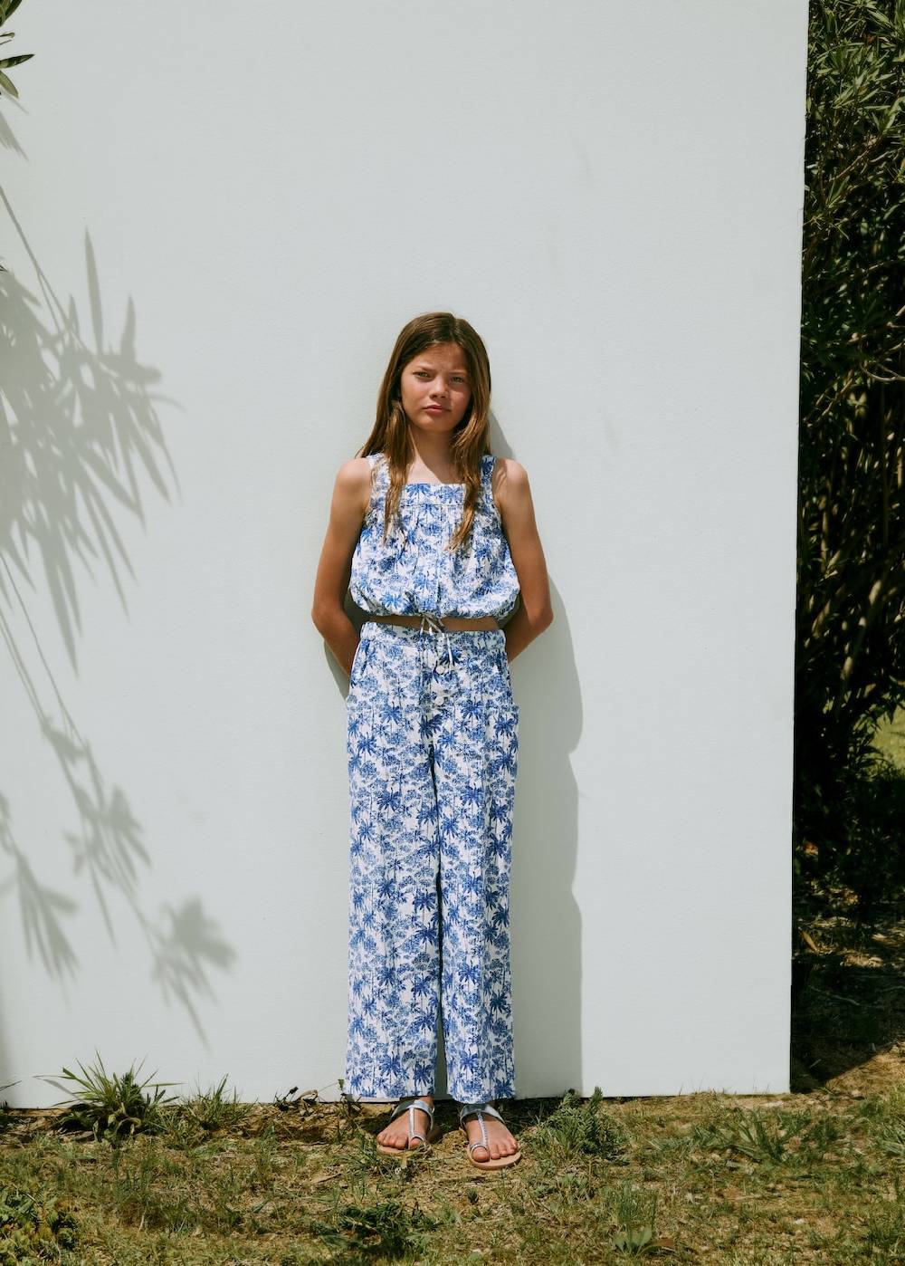 Mango Top mit Palmenprint