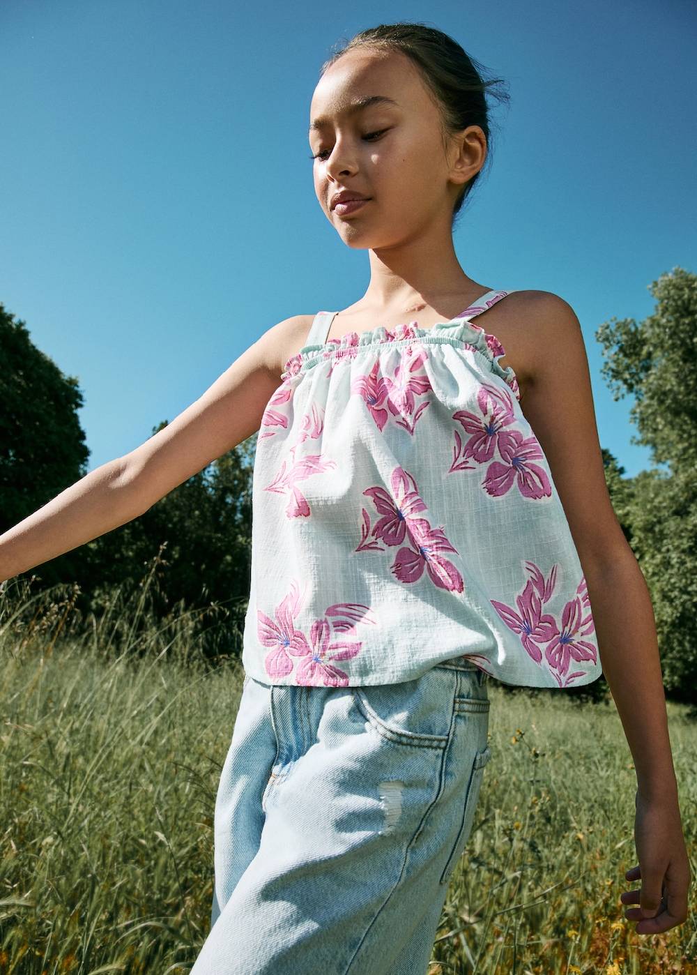 Mango Top mit Blumenmuster Jubiläumsangebot