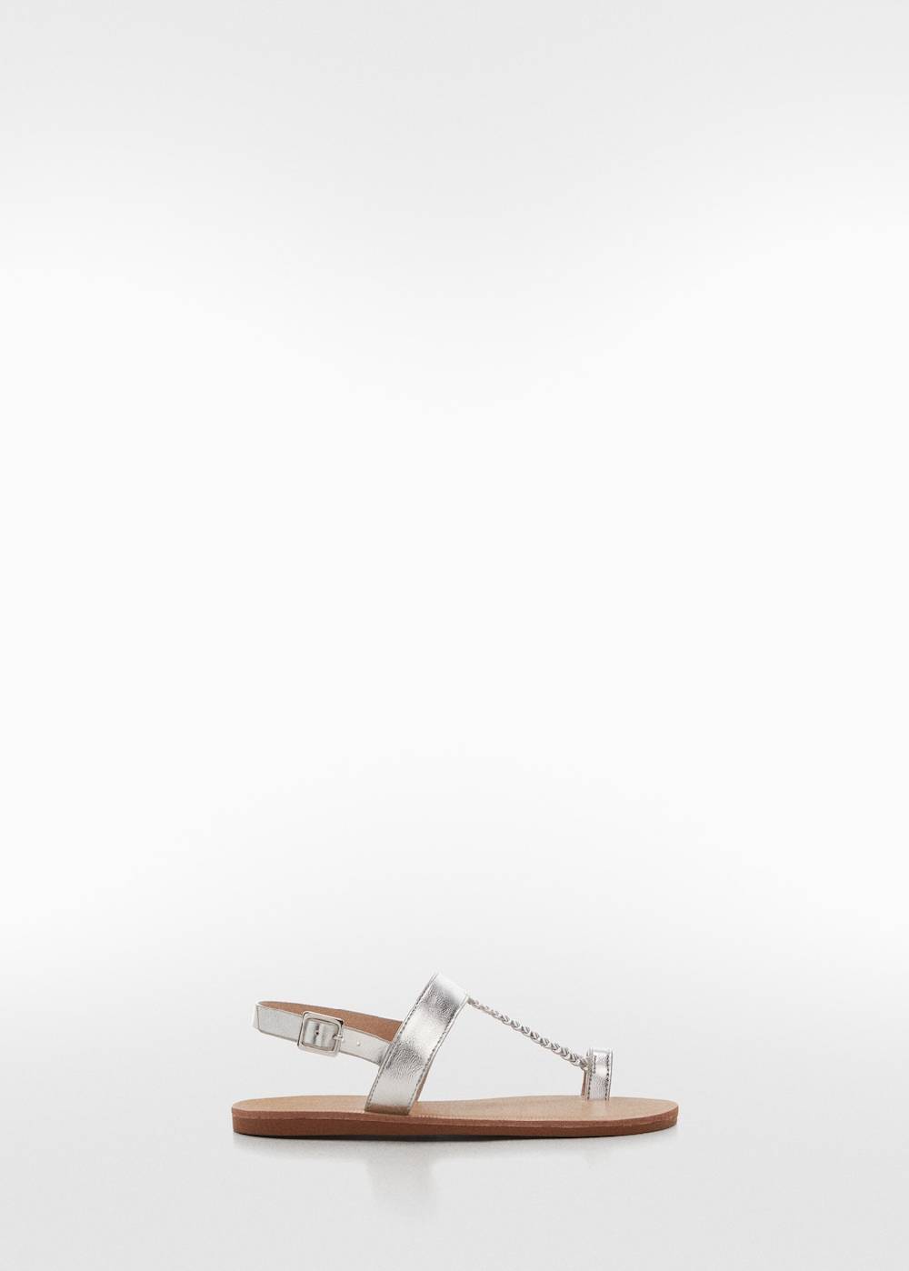 Mango Riemen-Sandale im Metallic-Look Blitzangebot