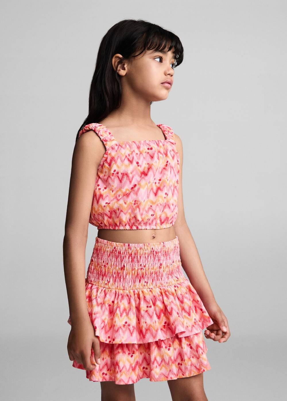 Mango Gemustertes Crop-Top VIP-Rabatte