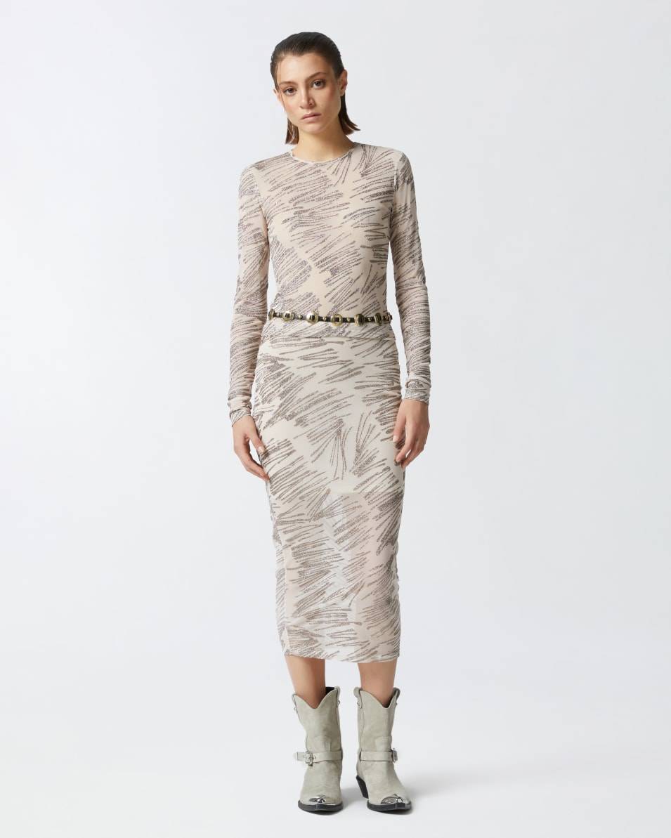 Pinko Shirt aus Tüll mit Glitzerprint Fabrik Onlineshop