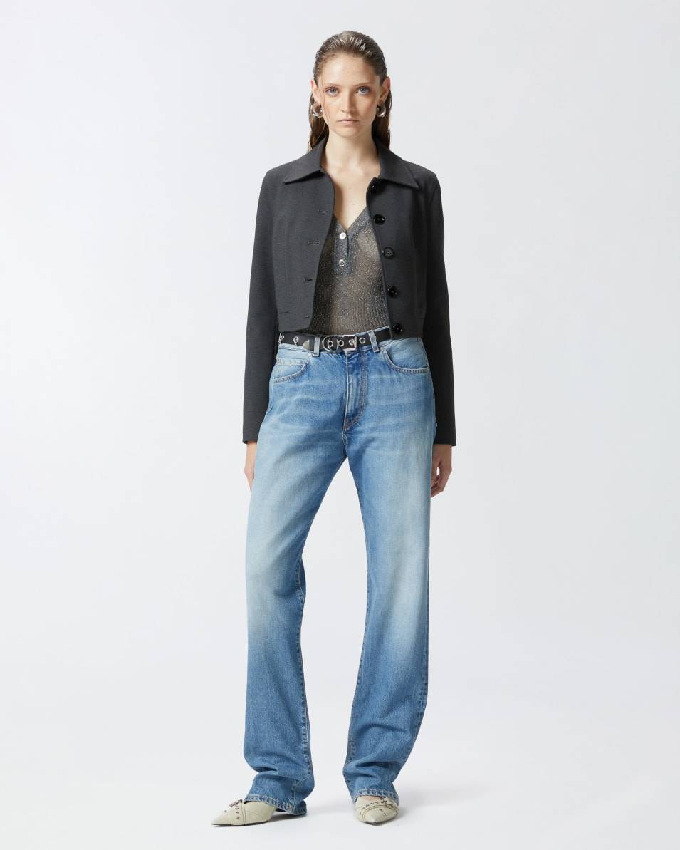 Pinko Leichter Langarmpullover im Rippstrick Online Outlet