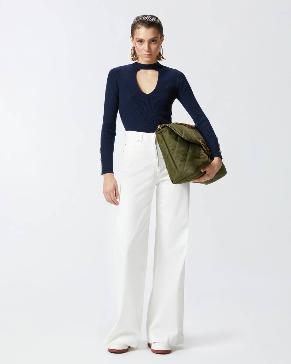 Pinko Wide-Leg-Hose aus gefärbtem Twill Zeitlich begrenztes Angebot