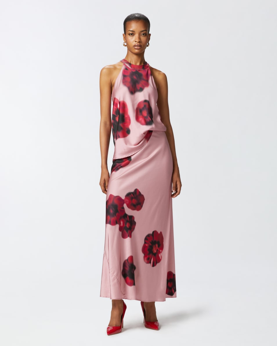Pinko Langer Satinrock mit Blumenprint Kauf eins, bekomm eins gratis
